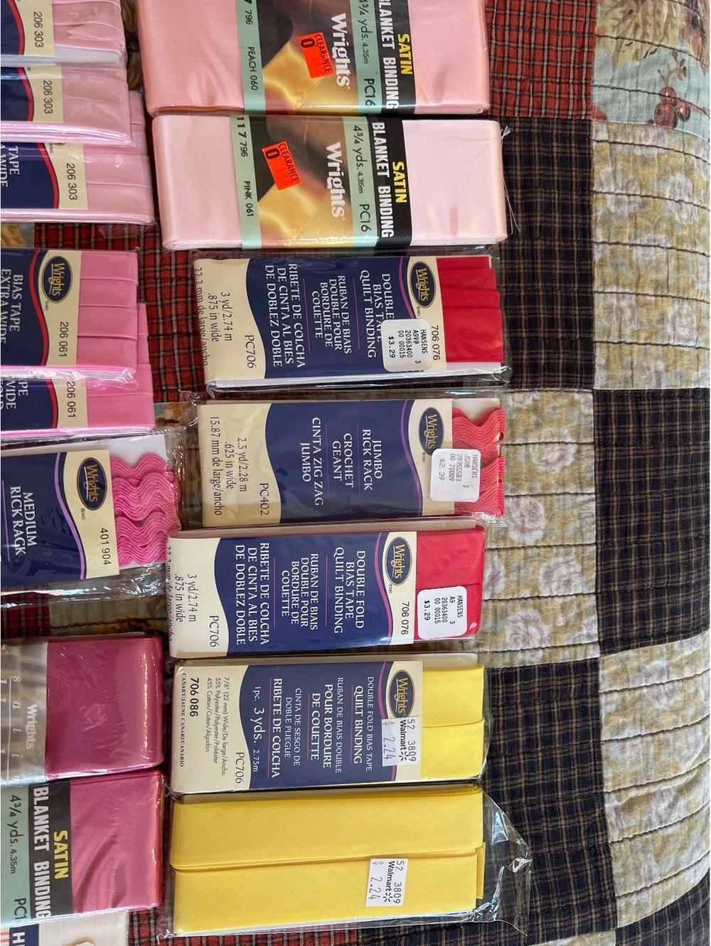 Wrights Satin Blanket Binding and Bias Tape Collection